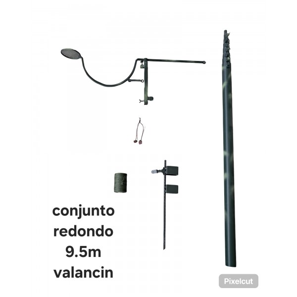 Conjunto pértiga 9,5 m redonda aluminio con balancín