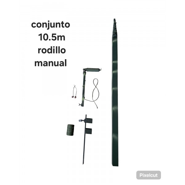 Conjunto pertiga 10,5 m cuadrada aluminio con rodillo